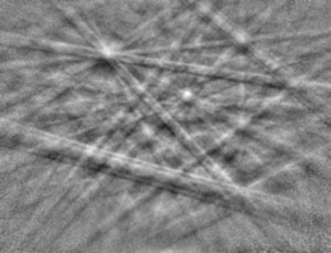 Figure 3a: 8 kV high resolution EBSD IPF X plus pattern quality map